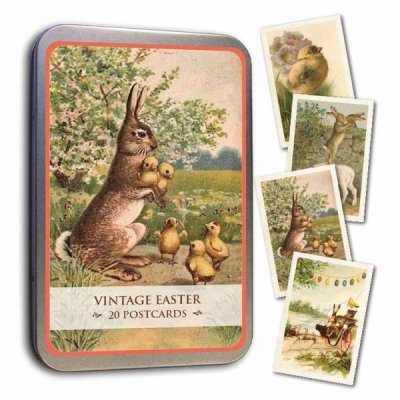 Vintage Post cards 20 pcs in tin box Lovely Easter